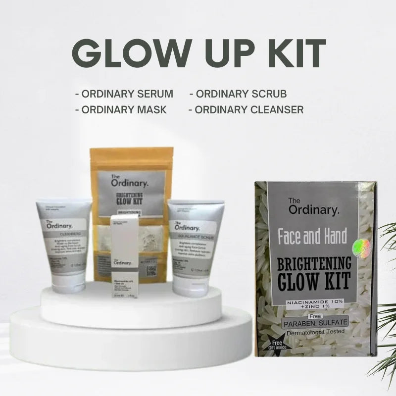 The Ordinary Face & Hand Brightening Glow Kit| Complete Whitening & Hydrating Skincare Set