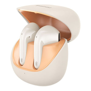 West Point Quad Mic ENC Wireless Stereo Earbuds, 4.5 Hours Play Time, 300mAh Case Battery, White, WP-135