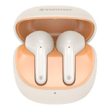 West Point Quad Mic ENC Wireless Stereo Earbuds, 4.5 Hours Play Time, 300mAh Case Battery, White, WP-135